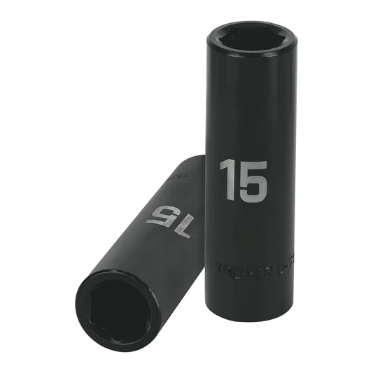 Dado largo cuadro 1/2' de impacto 6 puntas de 15 mm, Truper Caja con 6, 12427