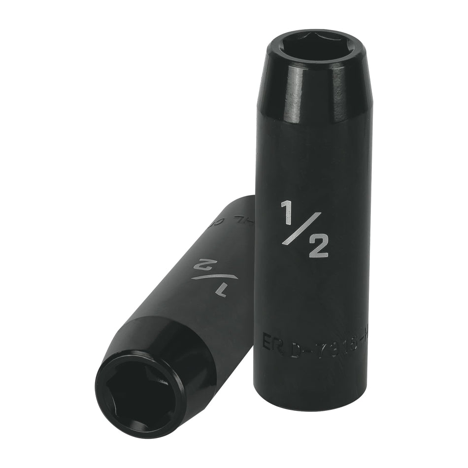 Dado largo impacto de 1/2', 6 puntas, cuadro 1/2', Truper Caja con 6, 13388