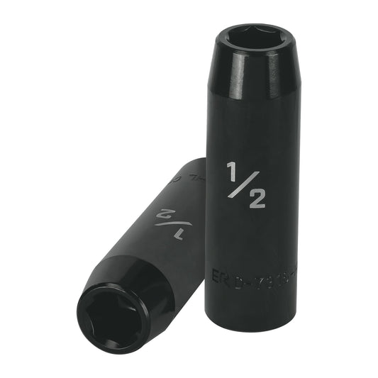 Dado largo impacto de 1/2', 6 puntas, cuadro 1/2', Truper Caja con 6, 13388