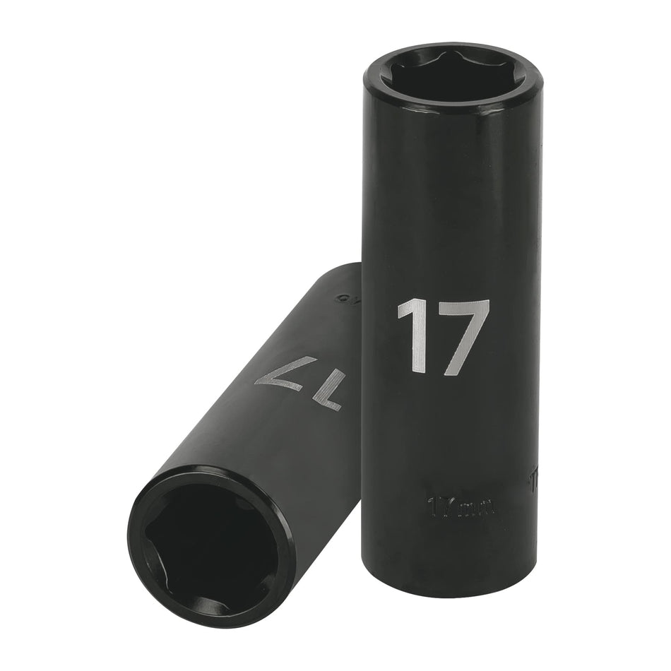 Dado largo cuadro 1/2' de impacto 6 puntas de 17 mm, Truper Caja con 6, 12429