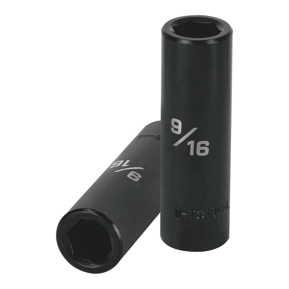 Dado largo impacto de 9/16', 6 puntas, cuadro 1/2', Truper Caja con 6, 13389
