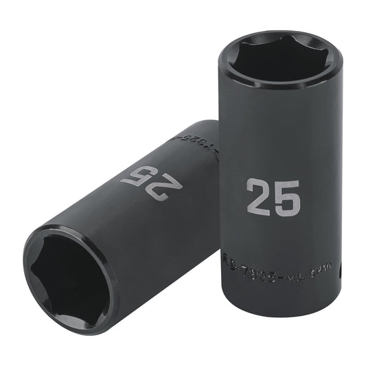 Dado largo impacto de 25 mm, 6 puntas, cuadro 1/2', Truper Caja con 6, 100924