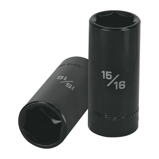 Dado largo impacto de 15/16', 6 puntas, cuadro 1/2', Truper Caja con 6, 13395