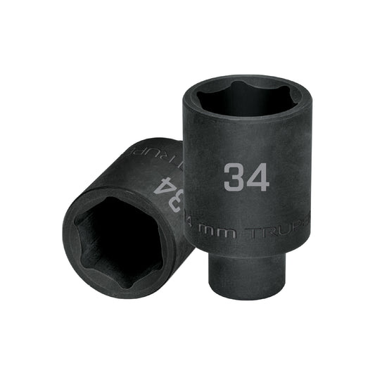 Dado largo impacto de 34 mm, 6 puntas, cuadro 1/2', Truper Caja con 3, 103193