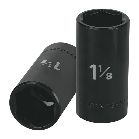Dado largo impacto de 1-1/8', 6 puntas, cuadro 1/2', Truper Caja con 6, 13401