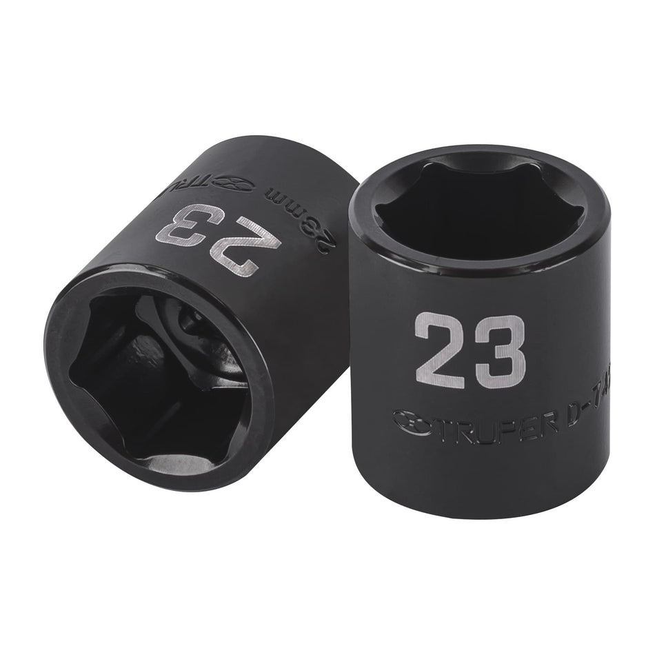 Dado de impacto de 23 mm, 6 puntas, cuadro 1/2', Truper Caja con 6, 100896