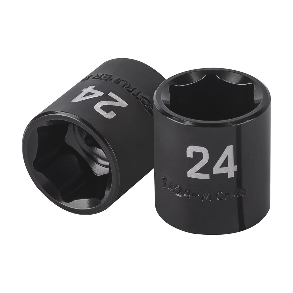 Dado de impacto de 24 mm, 6 puntas, cuadro 1/2', Truper Caja con 6, 100897