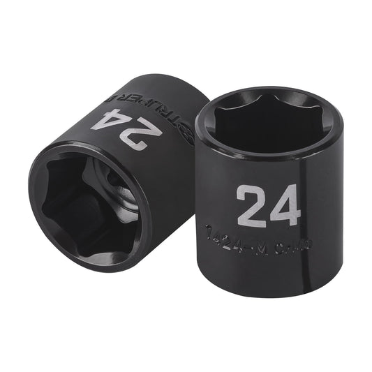 Dado de impacto de 24 mm, 6 puntas, cuadro 1/2', Truper Caja con 6, 100897