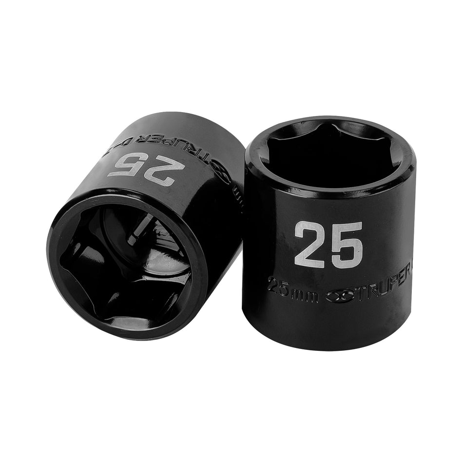 Dado de impacto de 25 mm, 6 puntas, cuadro 1/2', Truper Caja con 6, 100898