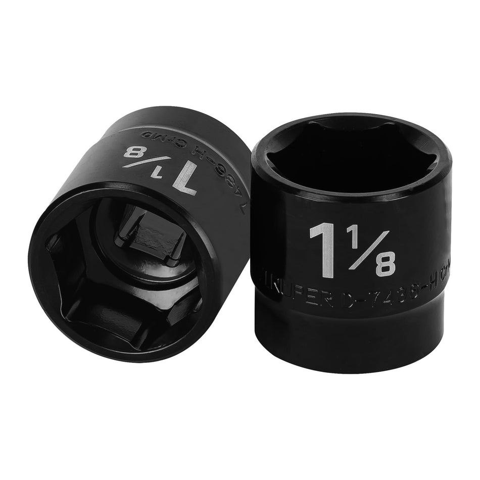Dado de impacto de 1-1/8', 6 puntas, cuadro 1/2', Truper Caja con 6, 13398