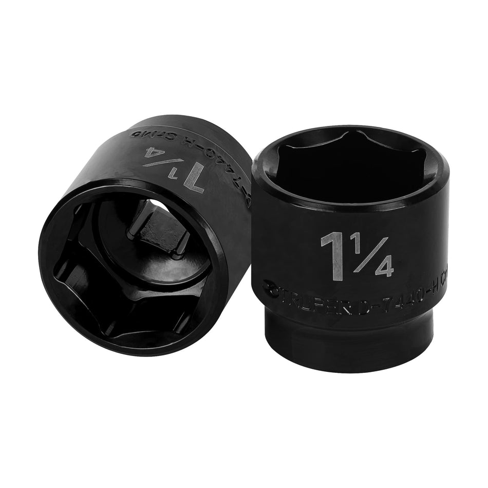 Dado de impacto de 1-1/4', 6 puntas, cuadro 1/2', Truper Caja con 6, 13399