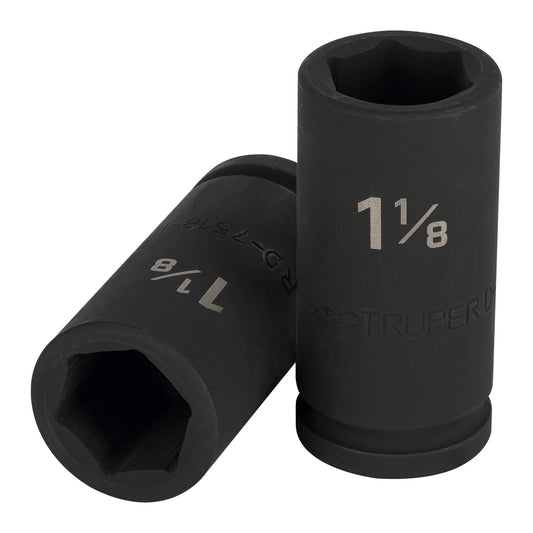 Dado largo de impacto de 1-1/8', 6 puntas, cuadro 3/4' Caja con 3, 12436