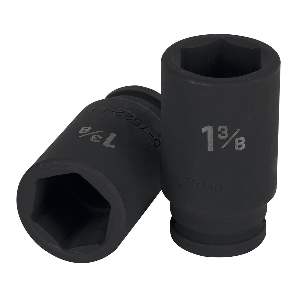 Dado largo de impacto de 1-3/8', 6 puntas, cuadro 3/4' Caja con 3, 12440