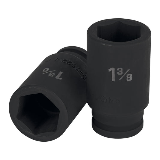 Dado largo de impacto de 1-3/8', 6 puntas, cuadro 3/4' Caja con 3, 12440