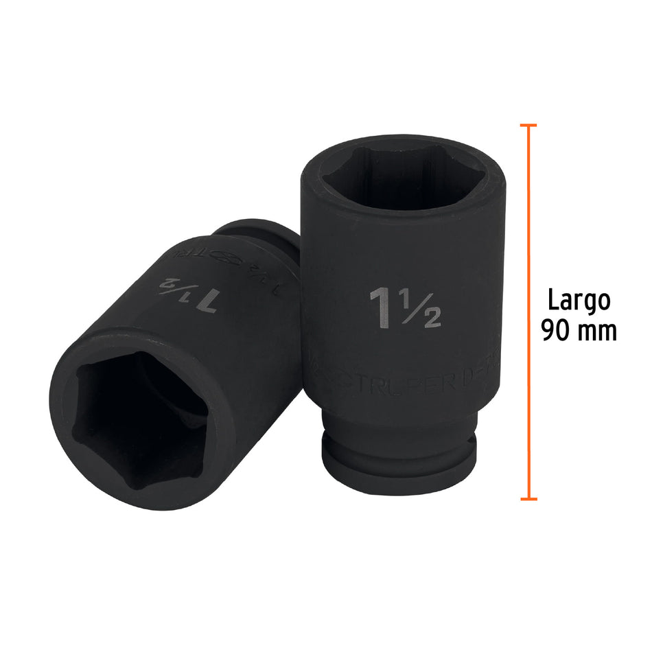 Dado largo de impacto de 1-1/2', 6 puntas, cuadro 3/4', 12442