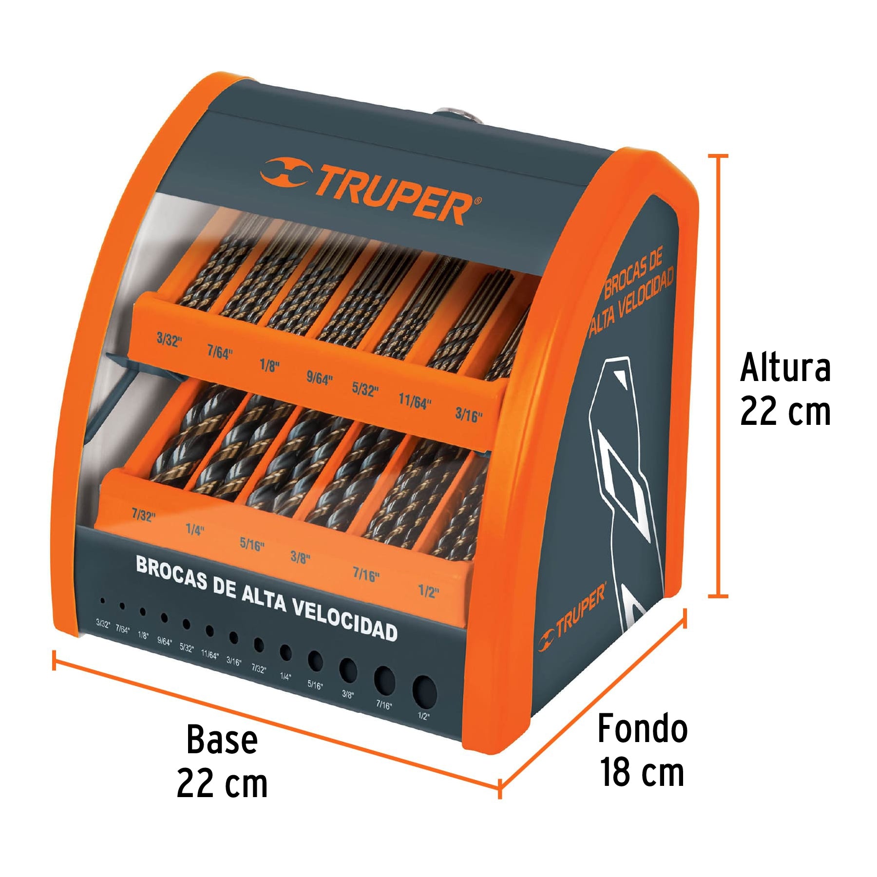 Despachador 13 compartimentos para brocas HSS con producto, 55957