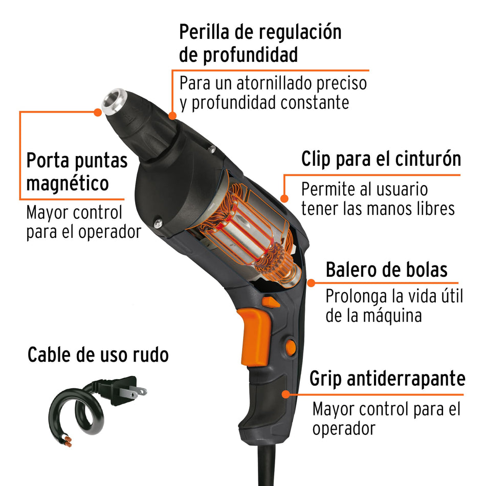Destornillador para panel de yeso 540W, TRUPER INDUSTRIAL, 16024