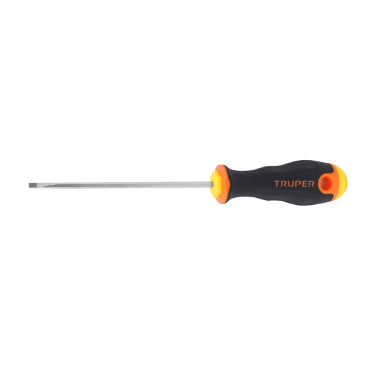 Desarmador cabinet 1/8' x 4' mango Comfort Grip, Truper Caja con 6, 14019