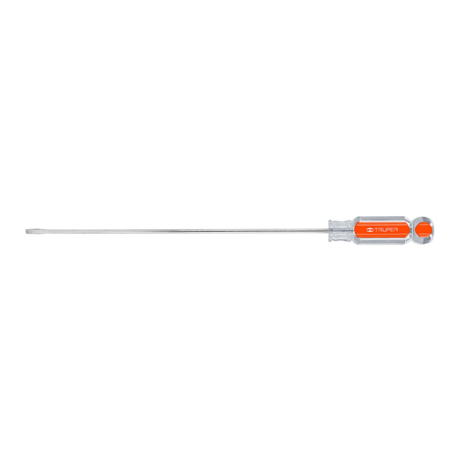 Desarmador cabinet 1/8' x 8' mango de acetato, Truper Caja con 6, 14026