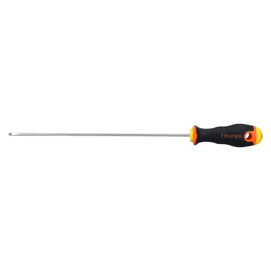 Desarmador cabinet 1/8' x 8' mango Comfort Grip, Truper Caja con 6, 14027