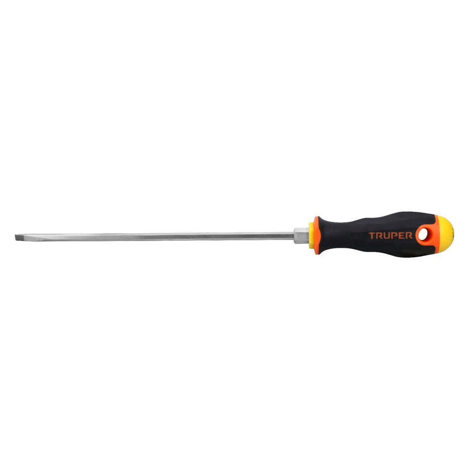 Desarmador cabinet 3/16' x 8' mango Comfort Grip, Truper Caja con 6, 14043