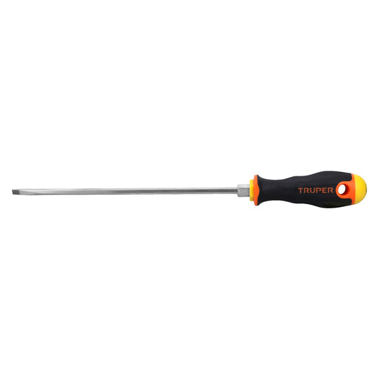 Desarmador cabinet 3/16' x 8' mango Comfort Grip, Truper Caja con 6, 14043