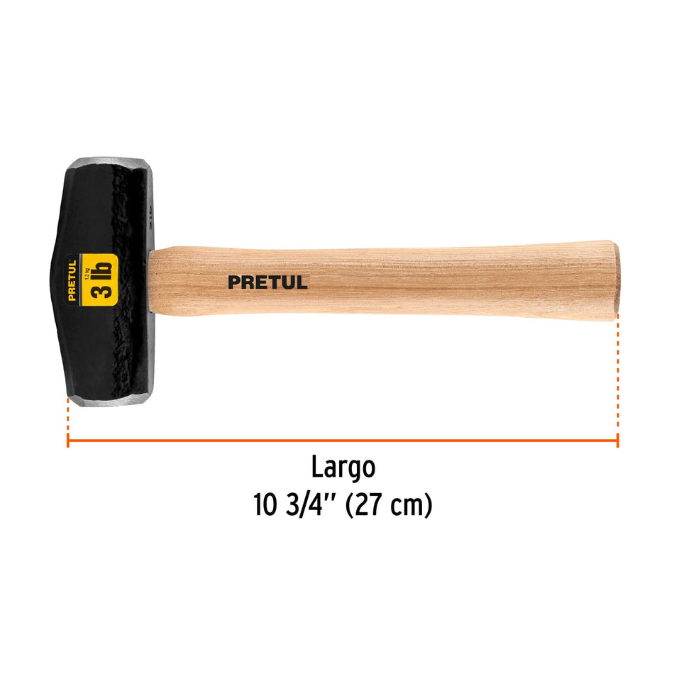 Marro tipo Nevada 3 lbs. mango 10-3/4', Pretul Caja con 4, 22216