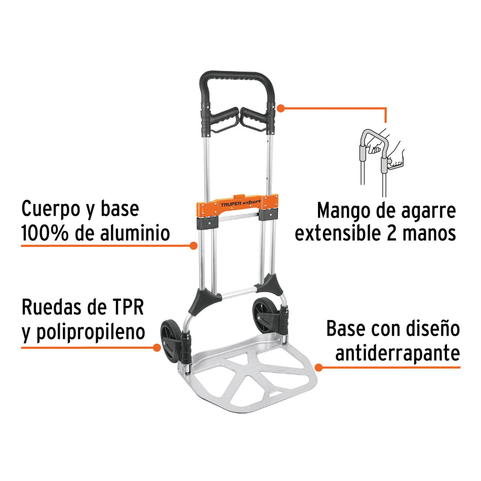 Diablo de carga, plegable, 200 kg, aluminio, Truper Expert, 14090