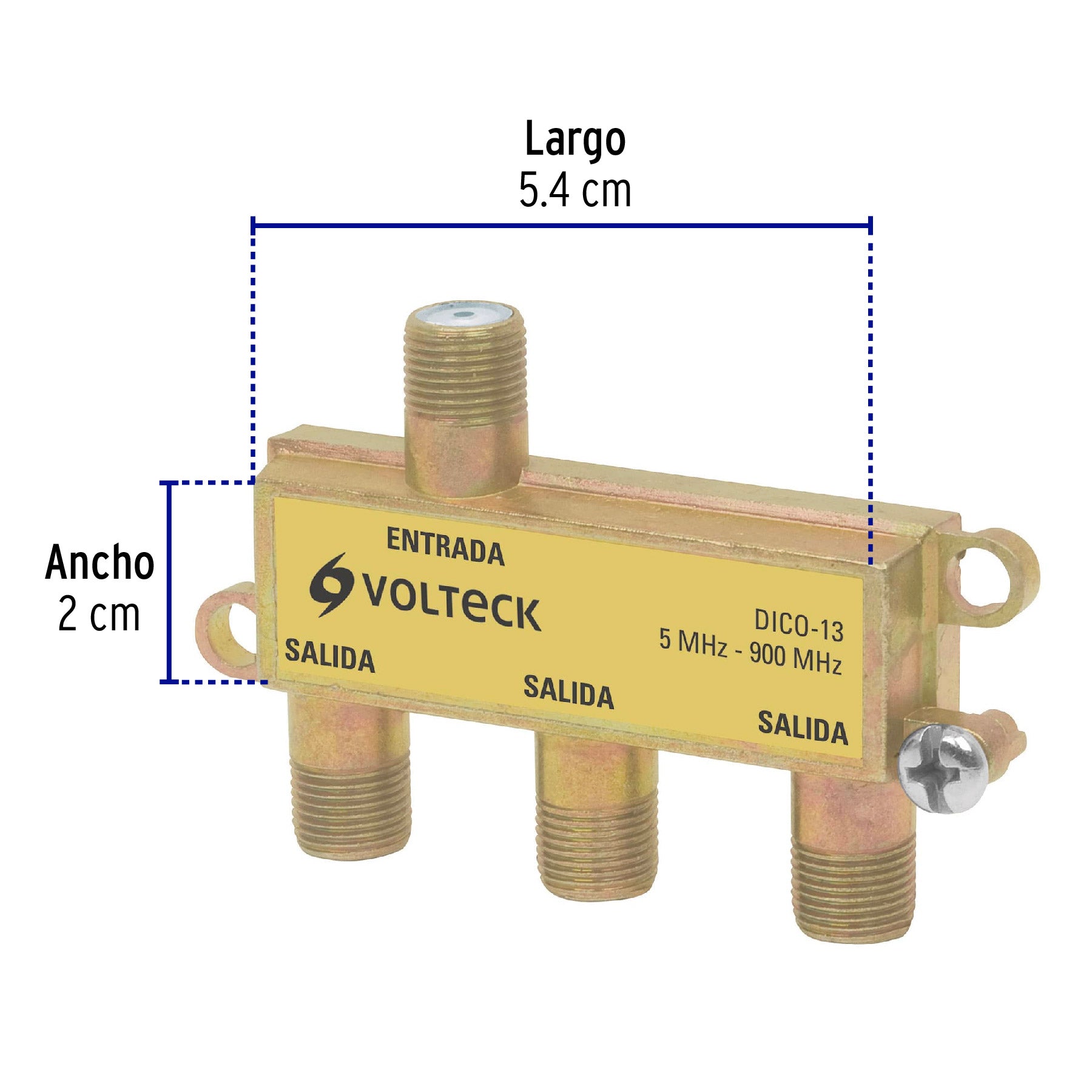 Divisor coaxial de 1 entrada y 3 salidas, Volteck, 48476