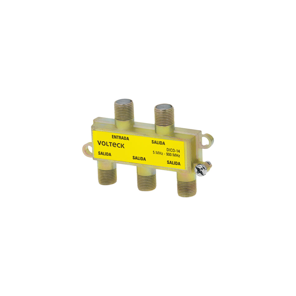 Divisor coaxial de 1 entrada y 4 salidas, Volteck Caja con 10, 48477