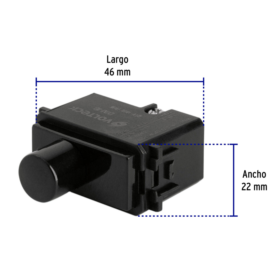 Dimmer giratorio, línea Italiana, color negro, Volteck Caja con 12, 47612