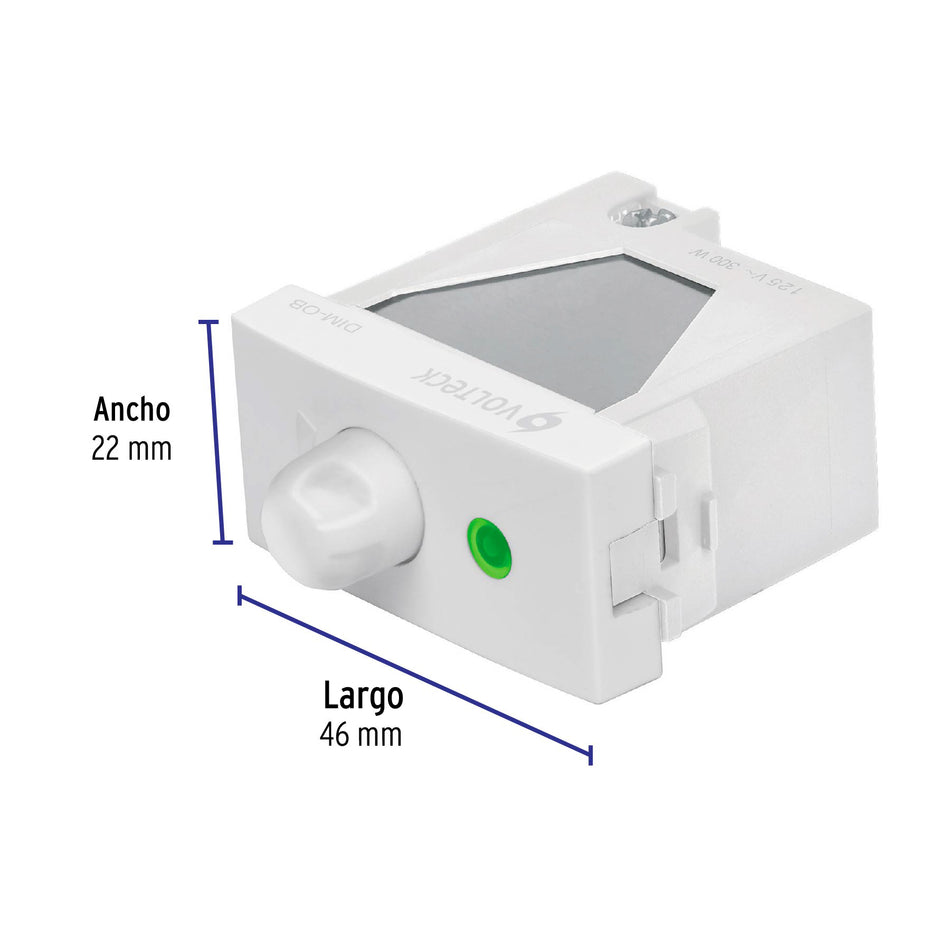 Dimmer giratorio, línea Oslo, color blanco, Volteck Caja con 12, 48330