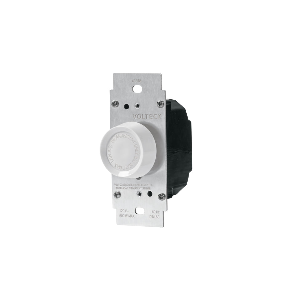 Atenuador de luz giratorio, Standard, blanco, Volteck Caja con 5, 47723
