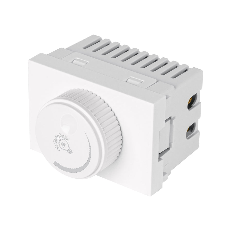 Dimmer giratorio blanco de 1.5 módulos, línea Lisboa Caja con 12, 47953