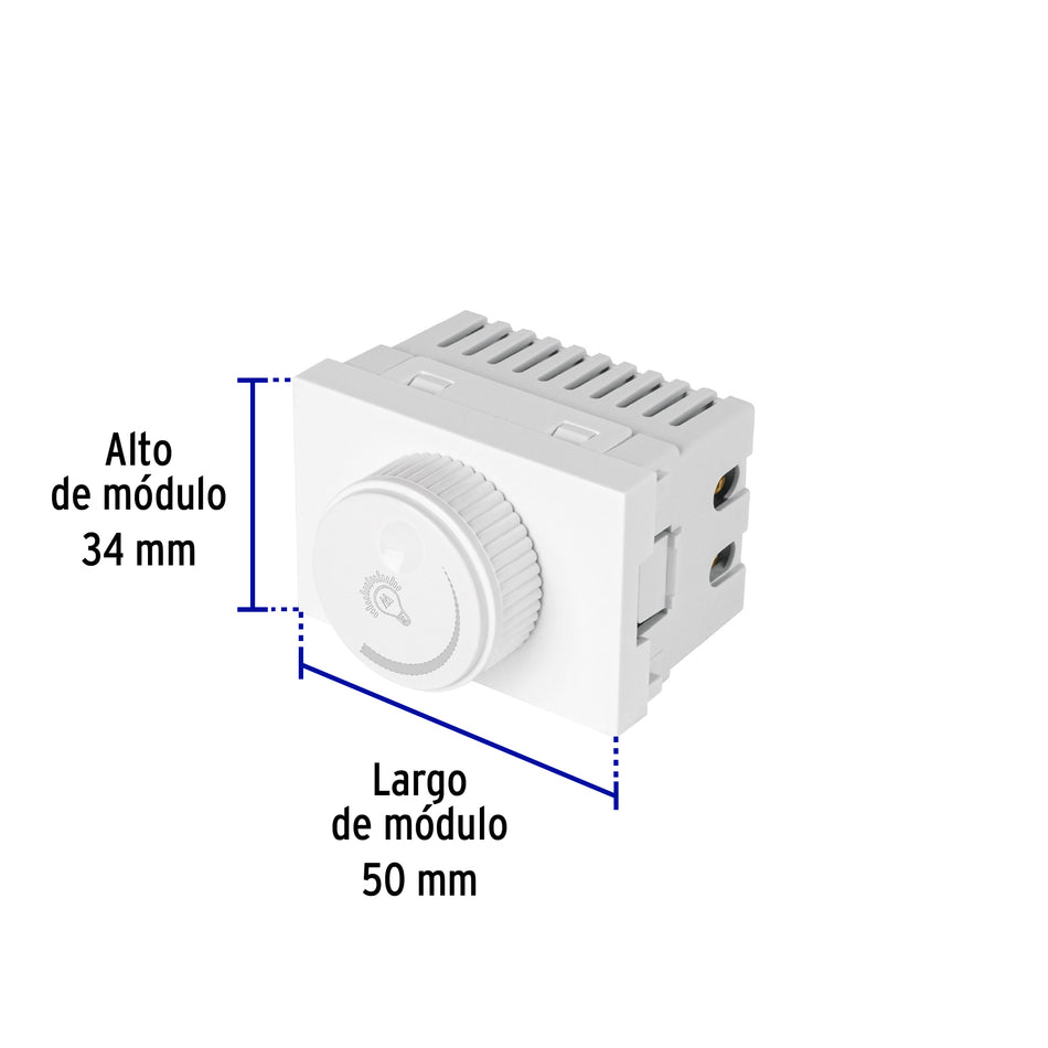Dimmer giratorio blanco de 1.5 módulos, línea Lisboa Caja con 12, 47953