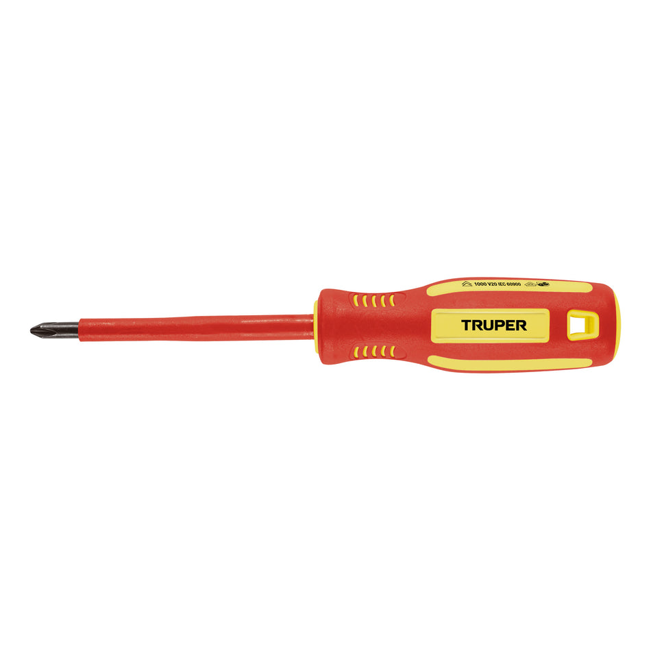 Desarmador dieléctrico de cruz 1/4' x 4', Truper Caja con 6, 102241