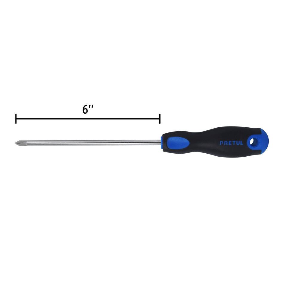 Desarmador de cruz 1/4' x 6' mango Comfort Grip, Pretul Caja con 6, 21499