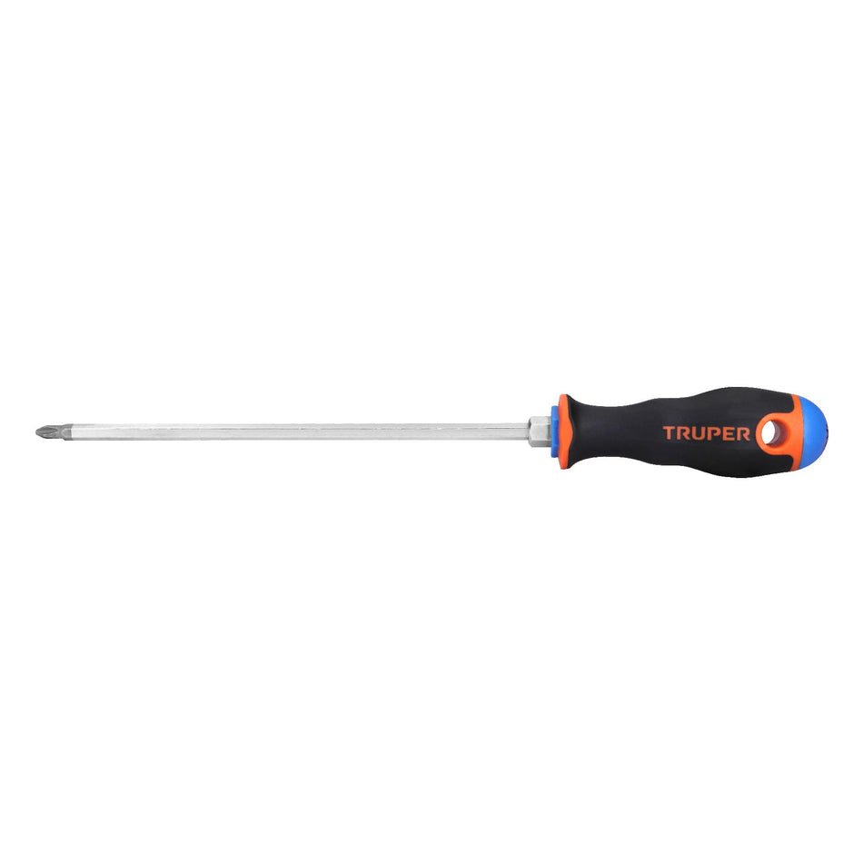 Desarmador de cruz 1/4' x 8' mango Comfort Grip, Truper Caja con 6, 14082
