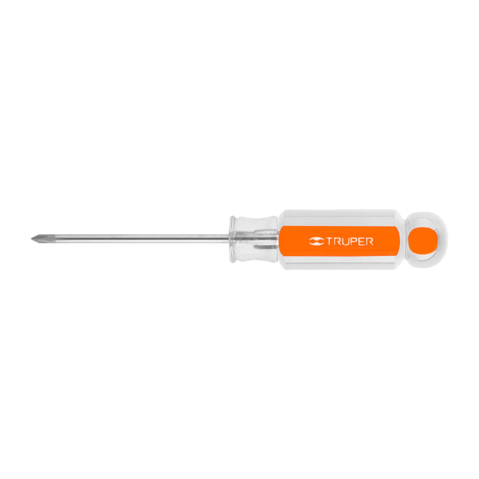 Desarmador de cruz 1/8' x 2-1/2' mango de acetato, Truper Caja con 6, 14050