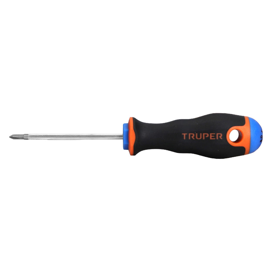 Desarmador de cruz 1/8' x 2-1/2' mango Comfort Grip, Truper Caja con 6, 18547