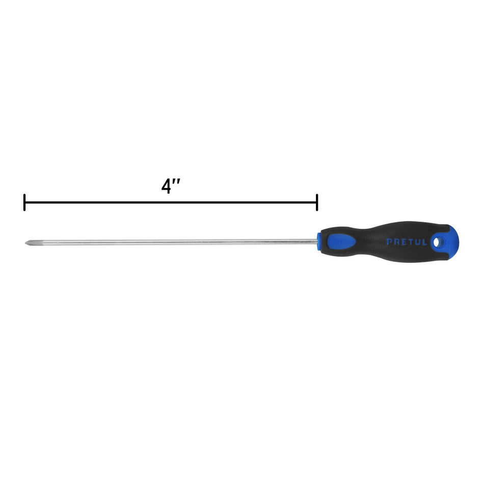 Desarmador de cruz 1/8' x 4' mango Comfort Grip, Pretul Caja con 6, 28082