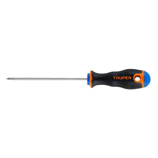 Desarmador de cruz 1/8' x 4' mango Comfort Grip, Truper Caja con 6, 14055