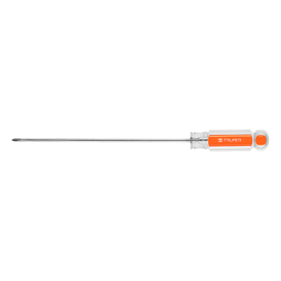 Desarmador de cruz 1/8' x 6' mango de acetato, Truper Caja con 6, 14056