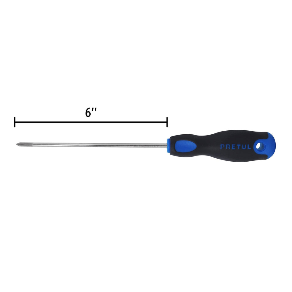 Desarmador de cruz 1/8' x 6' mango Comfort Grip, Pretul Caja con 6, 28083