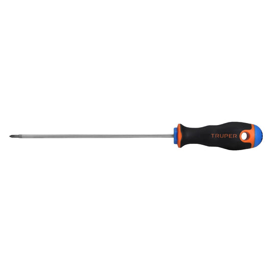 Desarmador de cruz 1/8' x 6' mango Comfort Grip, Truper Caja con 6, 14058