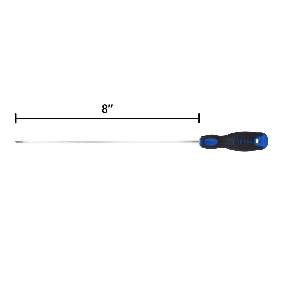 Desarmador de cruz 1/8' x 8' mango Comfort Grip, Pretul Caja con 6, 28084