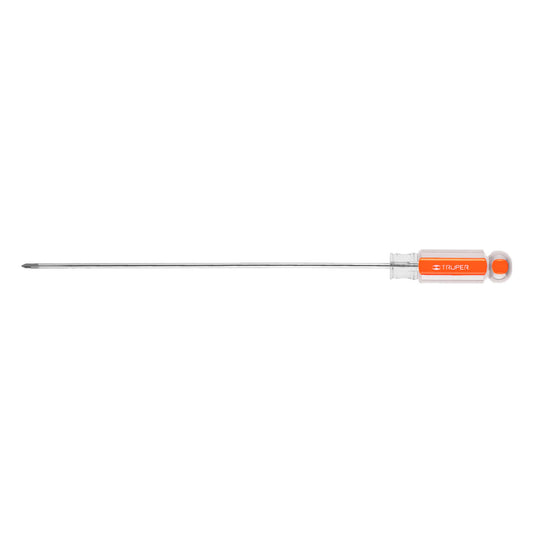 Desarmador de cruz 1/8' x 8' mango de acetato, Truper Caja con 6, 14059