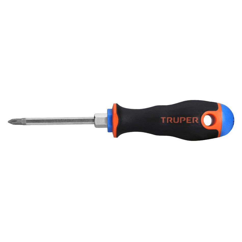 Desarmador de cruz 3/16' x 3' mango Comfort Grip, Truper Caja con 6, 14064