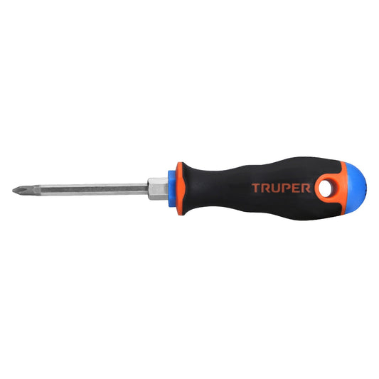 Desarmador de cruz 3/16' x 3' mango Comfort Grip, Truper Caja con 6, 14064