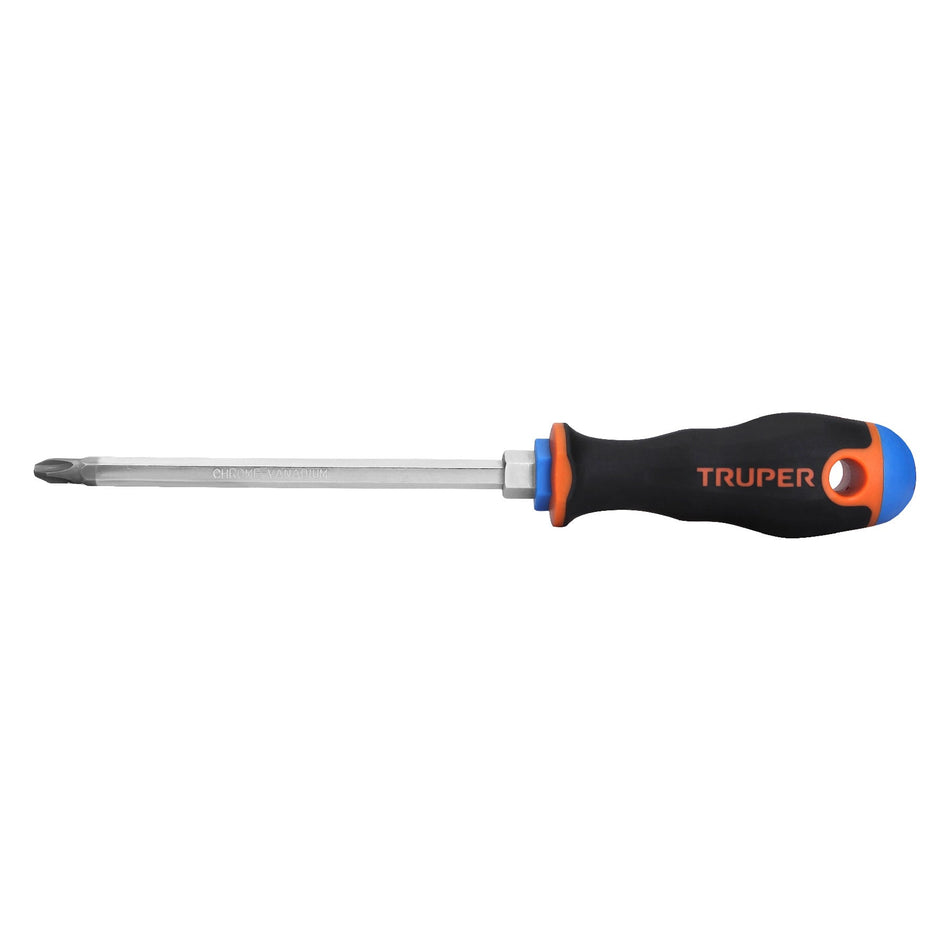 Desarmador de cruz 5/16' x 6' mango Comfort Grip, Truper Caja con 6, 18548